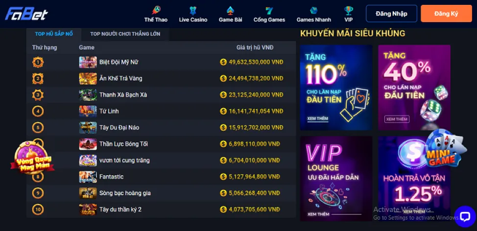 Thưởng chào mừng bsport nổ hũ